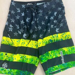 Boy Sharkskin Americamo Board Shorts- swimming trunks size 25